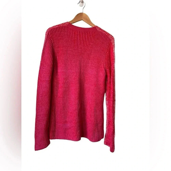 Derek Lam 10 Crosby Bicolor Crew Neck Sweater two-tone knit Merino Wool Size L - Picture 9 of 12